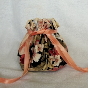 Travel Jewelry Bag - Medium Size - Drawstring Jewelry Pouch - Jewelry Tote - ROSE GARDEN