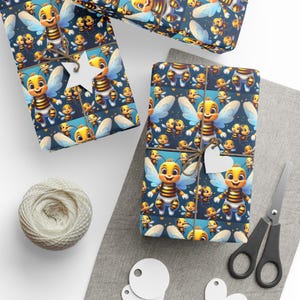 Bee-Themed Wrapping Paper, Gift Wrap for Birthdays, Baby Showers, Holidays, Cute Bee Design, Party Supplies, Eco-Friendly Gift Wrap