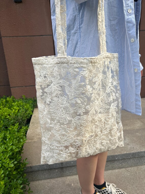 Custom Eco-Friendly Lace Shoulder Bag |Handcrafted bags|Fashionable&Durable|bachelorette gift |Green Sustainable customize gift