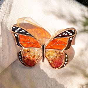 Monarch Butterfly Stained Glass Window Hangings Sunshine Party Decor Custom Stained Glass Panels Butterfly Wall Art Unique Christmas Gift