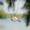 Dried Flower Art Stained Glass Bird Necklace Mothers Day Gifts Pressed Flower Jewelry Birthflower Gift Stained Glass Pendant product logo