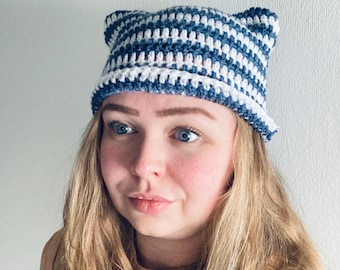 Gorro de kattenoorbeanie gestreepte azul-ingenio
