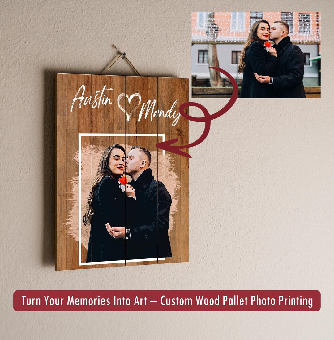 Personalized Wooden Photo Print: Rustic Family Portrait Wall Art - Etsy