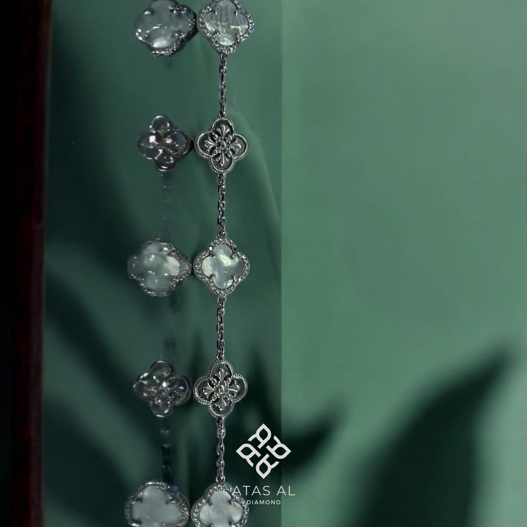 CZ Silver Clover Bracelet main image 0