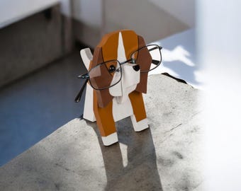 Portagafas de madera para perro hecho a mano: elegante soporte para gafas