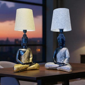 Handmade Buddha Lamp – Zen Table Light with Sculpture Base, Spiritual Home Decor 57 cm
