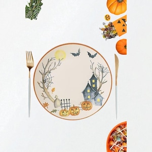 Handmade Halloween Serving Plate – 26 cm (10.2 in) Ceramic Decorative Plate for Party, Dessert & Spooky Tableware
