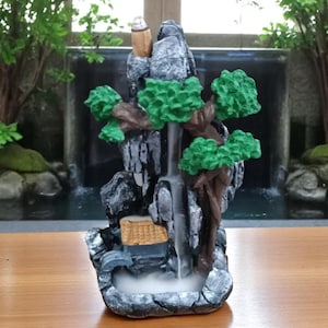Handmade Mountain Waterfall Backflow Incense Burner – Serene Aromatherapy Decor