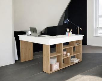 Handmade Study Desk with Bookshelf