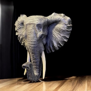 Handmade Elephant Head Wall Decor Bust - Unique Boho Art, Home Wall Hanging