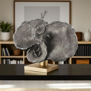 Handgemaakte grote koraalsculptuur – Coastal Ocean Decor, nautisch tafelaccent 32 x 26 cm