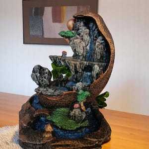 Handmade Backflow Incense Waterfall – Zen Aromatherapy Decor, 21x16cm