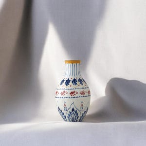 Handmade White and Blue Vase – Stunning Home Accent!