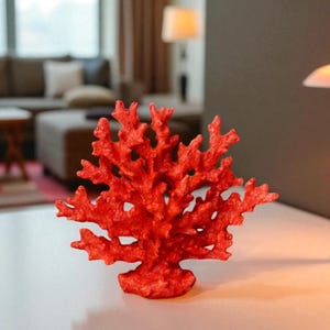 Handmade Coral Sculpture – Coastal Decorative Statue for Shelf or Table, 21x24 cm