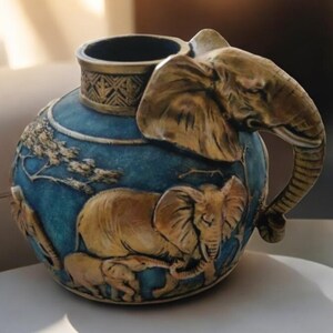 Blue Elephant Vase - Etsy