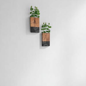 Handgefertigtes 2-teiliges Blumenregal aus Holz – rustikales Wandregal für Küche, Bad, Balkon