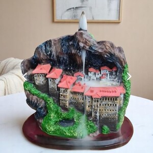 Handmade Backflow Incense Burner – Waterfall Design Aromatherapy Decor (17x18cm)