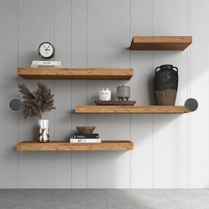 Handmade 3-Piece Wall Shelf Set – Decorative Floating Shelves | Rustic Wood Display 50x15 cm