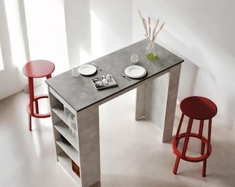 Handmade Kitchen Bar Table | Dining & Counter Table | 120 x 50 cm / 47.2 x 19.7 in | Suntalam Wood