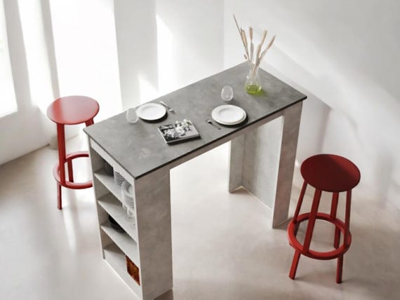 Handmade Kitchen Bar Table | Dining & Counter Table | 120 x 50 cm / 47.2 x 19.7 in | Suntalam Wood