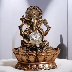 Ganesha Themed Waterfall Decor – Tranquil Spiritual Home Accent