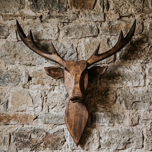 Handmade Wooden Deer Head Wall Decor | Rustic Home Accent | Unique Wall Art