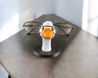 3D Handmade Duck Glasses Holder – Plastic Goose Eyewear Stand – Quirky Glasses Organizer