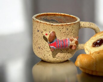 Ręcznie robiony kubek ceramiczny | Kubek z ceramiki artystycznej o pojemności 200 ml | Minimalistyczny kubek do herbaty i kawy