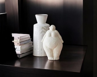 Figura decorativa de hormigón de la Señora Gorda de Alle, escandinava, hecha a mano, 10 cm