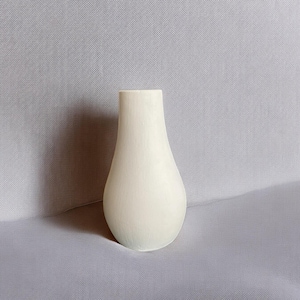 Handmade Decorative Vase | White Ceramic Home Decor Object | Unique Modern Accent for Living Room or Office