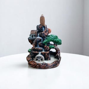 Handmade Mountain Mill Backflow Incense Burner – Zen Waterfall Decor