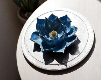 Handmade Large Lotus Table Decor – Boho Zen Style Centerpiece (26x26 cm | 10.2x10.2 in)
