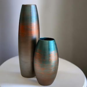 Zylinder Doppelkeramikvase | Modernes Wohndekor | Stilvoller Übertopf für Blumen