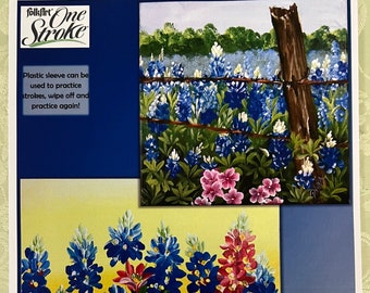 Texas Bluebonnets and Paintbrush One Stroke 2022 Worksheet Pack, design by Donna Dewberry