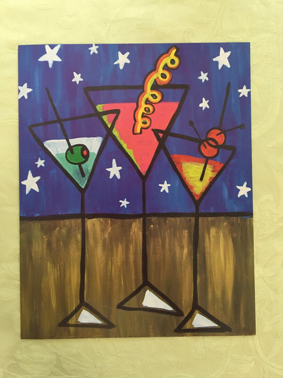 Martini Mayhem Decoart Social Artworking Design 8x10 Color Etsy