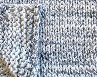 Chunky Hand Knit, Wool Blend Throw
