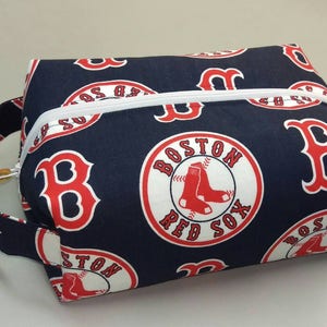 Boston Red Sox navy handmade toiletry kit, shave kit, makeup bag