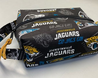 Jacksonville Jaguars shave kit, makeup bag, dopp bag, toiletry boxy bag handmade