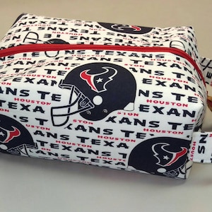 Houston Texans football handmade shave kit, makeup bag, dopp kit