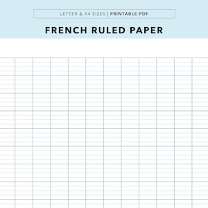 印刷可能なフランス語罫線紙、筆記体練習シート、小さなグリッド8mm