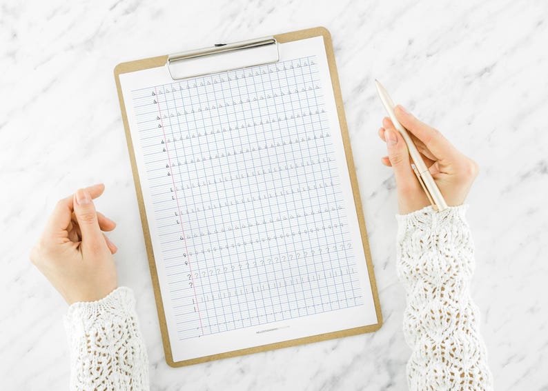 Cursive Writing Practice Sheet: Numbers and Accents, French Ruled Paper ...