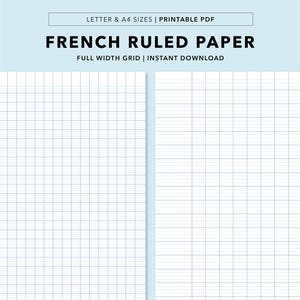 Carta corsiva stampabile a righe in francese, foglio di esercizi, quaderno Clairefontaine Seyes, carta per la scuola, calligrafia francese