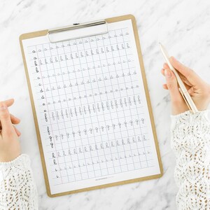 Cursive Handwriting Practice Sheet: Lowercase Alphabet, Large 12MM Grid ...