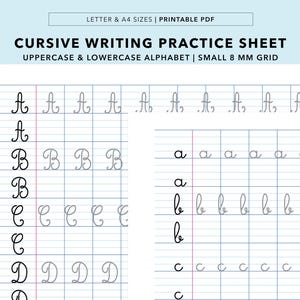 フランス語罫線入りライティング練習シートセット：大文字・小文字、小サイズ8mmグリッド（印刷可能）