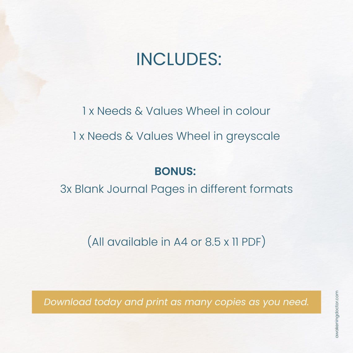 Needs and Values Wheel: Emotional Intelligence Therapy Tool (digital ...