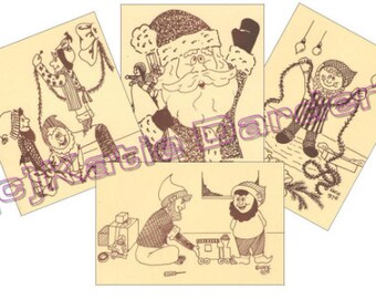 SINGLE+DOUBLE images-Print & Color Your Own Christmas Cards-25 Original Designs-(1 or 2 per sheet) Blank Inside Adult Coloring