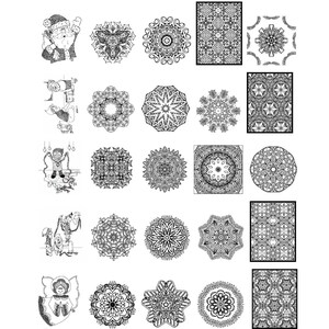 All 4 Volumes Santa Season Christmas Coloring Books 99 Mandalas, Patterns & Drawings to Color and Enjoy Magical Design Coloring Books image 4