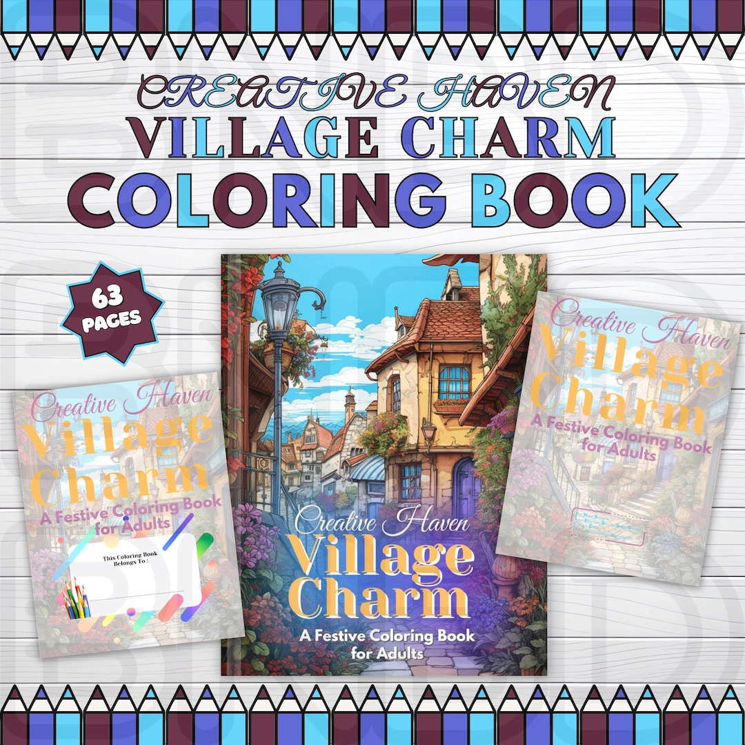 63 Creative Haven Village Charm Coloring Book, Printable Pages of Cute ...