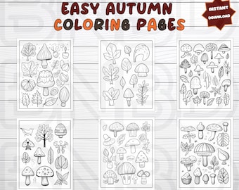 55 Easy Autumn Coloring Pages, Fall Collage Coloring Pages, Kawaii Coloring, Fall Decor Coloring, Autumn Art, Cozy Coloring Pages, All Ages