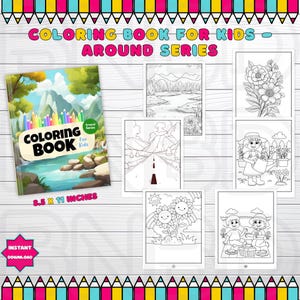 22 Around {the World} Themed Coloring Book, Kids Coloring Book, Printable Coloring Pages, Coloring Book Covers, Homeschool Coloring Pages